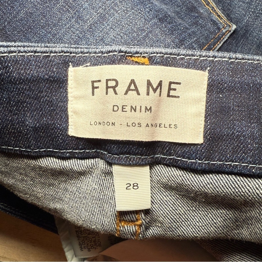 FRAME Le Crop Mini Boot Leg Snap Ankle Jean Size 28 Meribel Wash - Picture 14 of 14